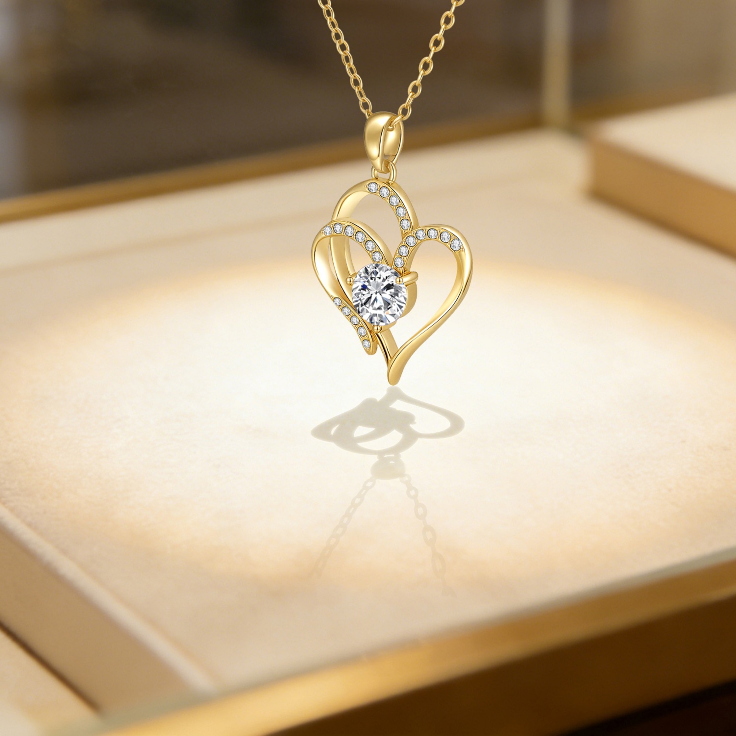 Men's Low-Allergen Necklace with 5A Zirconia Pendant